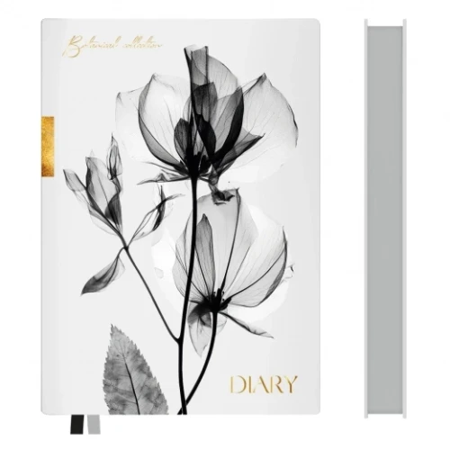 Щоденник недатований А6 Leo Planner 352 сторінки, Білий з квітами
