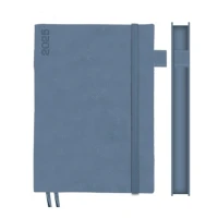 Ежедневник датированный А5 Leo Planner интегральный 368 страниц, Сизо-голубой