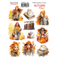 Набор наклеек (стикеров) 10 шт, Autumn Girl, №397
