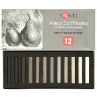 Набор сухой пастели Серые тона Santi Grey Tones 12 цветов
