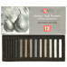 Набір сухої пастелі Сірий тон Santi Grey Tones 12 кольорів