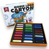 Восковые карандаши для детей Крайоны Чистые ручки Mobee 24 цв, не пачкают руки, не вступают в контакт с водой