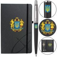 Подарочный набор шариковая ручка и блокнот Большой Герб Украины Parker JOTTER UKRAINE Black CT BP