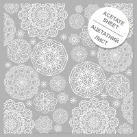 Ацетатний лист із білим візерунком White Napkins 30,5х30,5 см