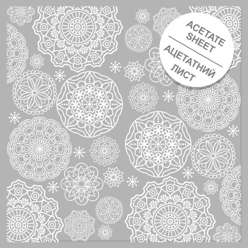 Ацетатний лист із білим візерунком White Napkins 30,5х30,5 см