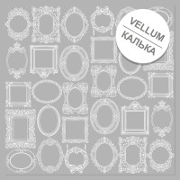 Лист кальки (веллум) с белым узором White Frames 30,5х30,5 см
