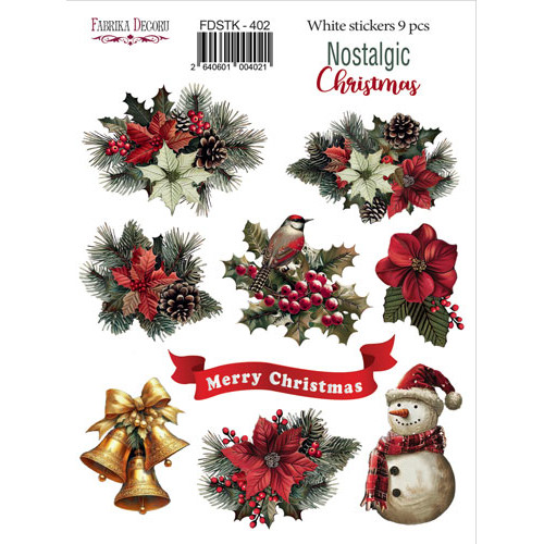 Nostalgic Christmas, №902 Набір наклейок (стікерів) 9 шт