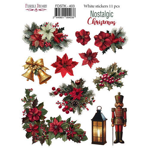 Nostalgic Christmas, №1003 Набір наклейок (стікерів) 11 шт