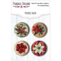 Набор скрапфишек (фишки, топсы) для скрапбукинга 4шт, Nostalgic Christmas, №624