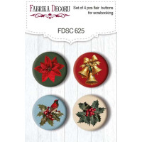 Набор скрапфишек (фишки, топсы) для скрапбукинга 4шт, Nostalgic Christmas, №625 Набор скрапфишек (фишки, топсы) для скрапбукинга 4шт, Nostalgic Christmas, №625