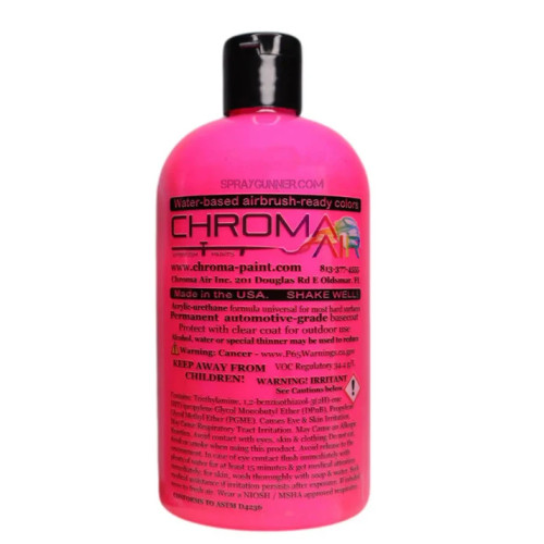 Універсальна акрилова фарба Рожева флуоресцентна, ChromaAir Fluorescent Pink 480 мл