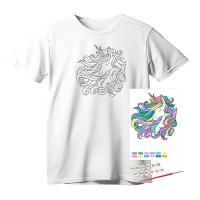 Набір, футболка-розмальовка, „Unicorn“, бавовна 100%, розмір S, ROSA Talent