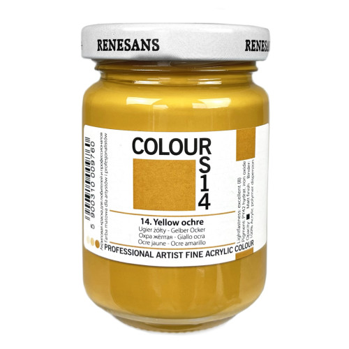 Акрилова фарба Охра жовта Renesans Colours, 125 мл
