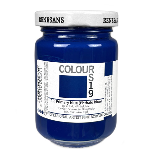 Акрилова фарба Основний блакитний Renesans Colours, 125 мл
