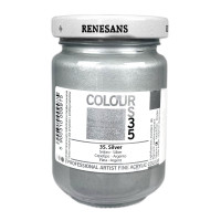 Акрилова фарба Срібна Renesans Colours, 125 мл