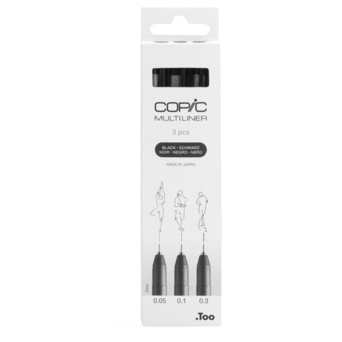 Набiр лайнерiв Copic Multiliner, 3 шт (0,05+0,1+0,3), чорний