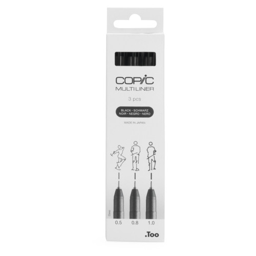 Набiр лайнерiв Copic Multiliner, 3 шт (0,5+0,8+1,0), чорний