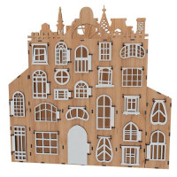 Набір-конструктор адвент-календар Веселий замок на 24 осередки №417, Дерево, 30x40x5 см (модель для складання)