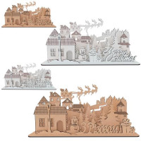 Настольная композиция (заготовка) Merry Christmas and Happy New Year , анл. , MDF