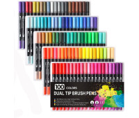 Преміум-набір двосторонніх маркерів FineLiner / Brush Markers Pens 100 кольорів