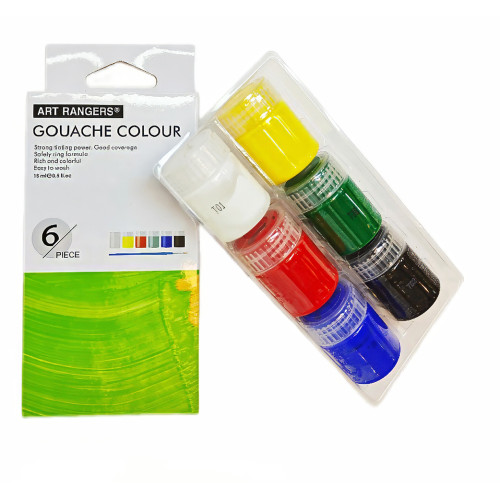 Набір гуашевих фарб Art Rangers Gouache 6 кольорів + пензлик