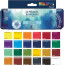 Набор акварельных красок Lefranc Fine Watercolour Set Half Pans, полукювета, 24 цв., в металлической упаковке