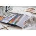Набор акварельных красок Lefranc Fine Watercolour Set Half Pans, полукювета, 24 цв., в металлической упаковке