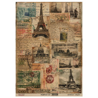 Лист крафт бумаги с рисунком Vintage Europe №1, 42x29,7 см