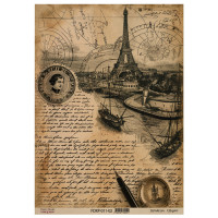 Аркуш крафт паперу з малюнком Vintage Europe №2, 42x29,7 см