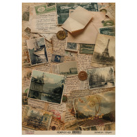 Аркуш крафт паперу з малюнком Vintage Europe №3, 42x29,7 см