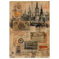 Лист крафт бумаги с рисунком Vintage Europe №4, 42x29,7 см