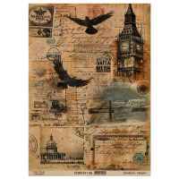 Лист крафт бумаги с рисунком Vintage Europe №6, 42x29,7 см