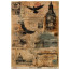Лист крафт бумаги с рисунком Vintage Europe №6, 42x29,7 см