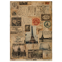 Лист крафт бумаги с рисунком Vintage Europe №8, 42x29,7 см