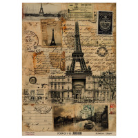 Аркуш крафт паперу з малюнком Vintage Europe №10, 42x29,7 см