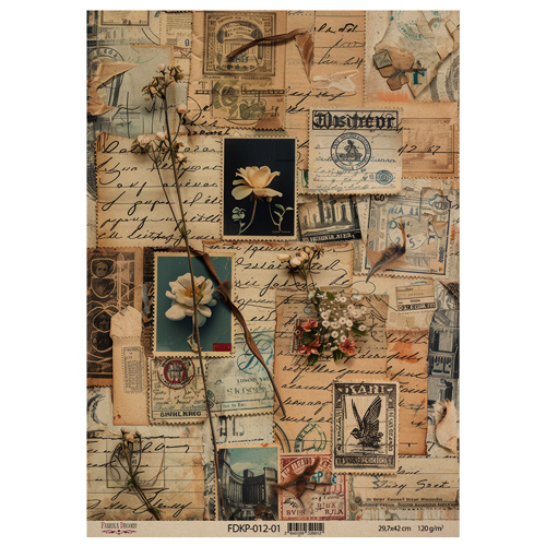 Аркуш крафт паперу з малюнком Naturalist Notes №1, 42x29,7 см