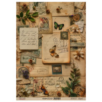Аркуш крафт паперу з малюнком Naturalist Notes №7, 42x29,7 см