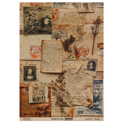 Аркуш крафт паперу з малюнком Naturalist Notes №9, 42x29,7 см