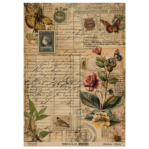 Аркуш крафт паперу з малюнком Naturalist Notes №10, 42x29,7 см