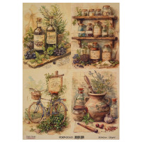Аркуш крафт паперу з малюнком Cooking delights №1, 42x29,7 см