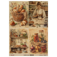 Аркуш крафт паперу з малюнком Cooking delights №2, 42x29,7 см