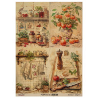 Лист крафт бумаги с рисунком Cooking delights №5, 42x29,7 см