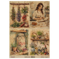 Аркуш крафт паперу з малюнком Cooking delights №7, 42x29,7 см