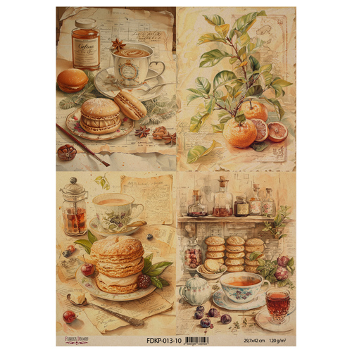Аркуш крафт паперу з малюнком Cooking delights №10, 42x29,7 см