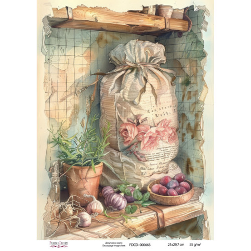 Декупажная карта №0663, 21x29,7 см