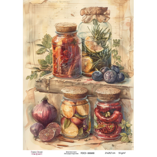 Декупажная карта №0690, 21x29,7 см