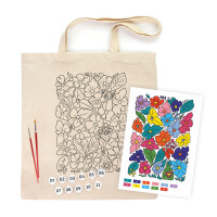 Набор эко-сумка раскраска Funny Flowers, хлопок 220 г/м2, 38х42 см, ROSA Talent