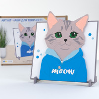 Набір для творчості картина 3D, Meow, МДФ ґрунтована, 18х20 см, ROSA Talent