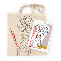 Набір еко-сумка розмальовка Floral Girl, А3, бавовна 220 г/м2, 38х42 см, ROSA Talent