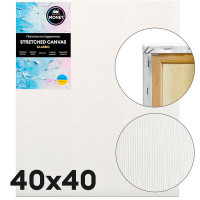 Холст хлопок 40х40 см, средн. зерно, 360 г/м2, на подрамнике Monet Classic (384040)